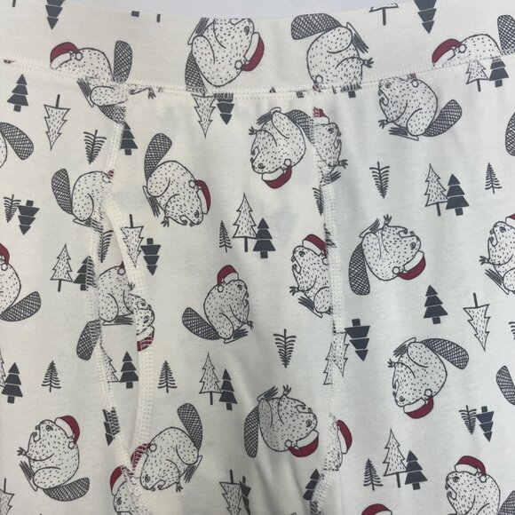 Duluth Trading Pajama Pants Beaver Print Mens 2XL Cream - Picture 5 of 6